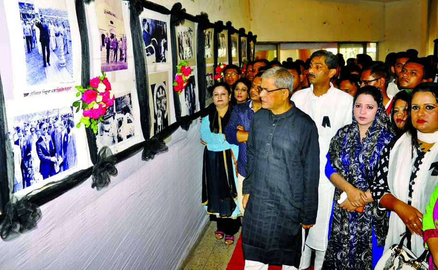 BNP Secretary General Mirza Fakhrul Islam Alamgir visited round a photo exhibition organised on the occasion of 36th martyrdom anniversary of Shaheed President Ziaur Rahman at the Jatiya Press Club on Tuesday.