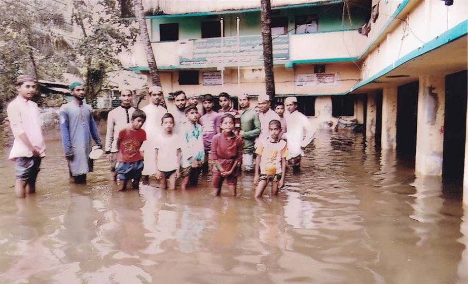 Baizid Ashakana Aulia Fazil Madrasa in Chittaogng has been submerged for three days.