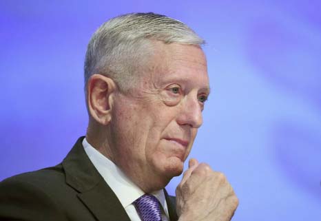 U.S. Defense Secretary Jim Mattis gives a speech about "The United States and Asia-Pacific Security" at the first plenary session at the 2017 International Institute for Strategic Studies (IISS) Shangri-la Dialogue, an annual defense and security forum
