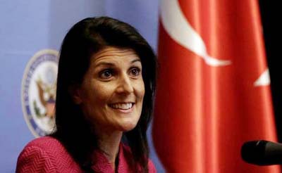 Getting out of a club doesn't mean US isn't going to care about the environment, Nikki Haley said.