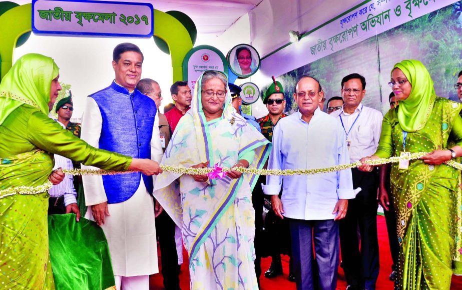 Marking the Bishwa Paribesh Dibash Prime Minister Sheikh Hasina inaugurating Bishwa Paribesh Mela 2017 at the Bangabandhu International Convention Centre on Sunday.