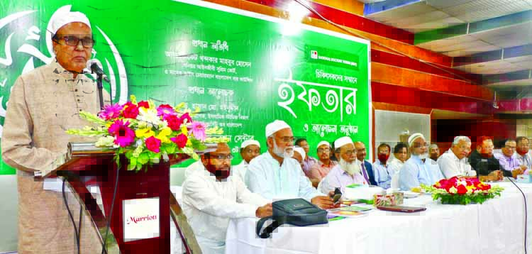 Senior lawyer Advocate Khondkar Mahbub Hossain speaking at an Iftar Mahfil organised in honour of physicians by National Doctors Forum at Mariot Center in the city on Monday.