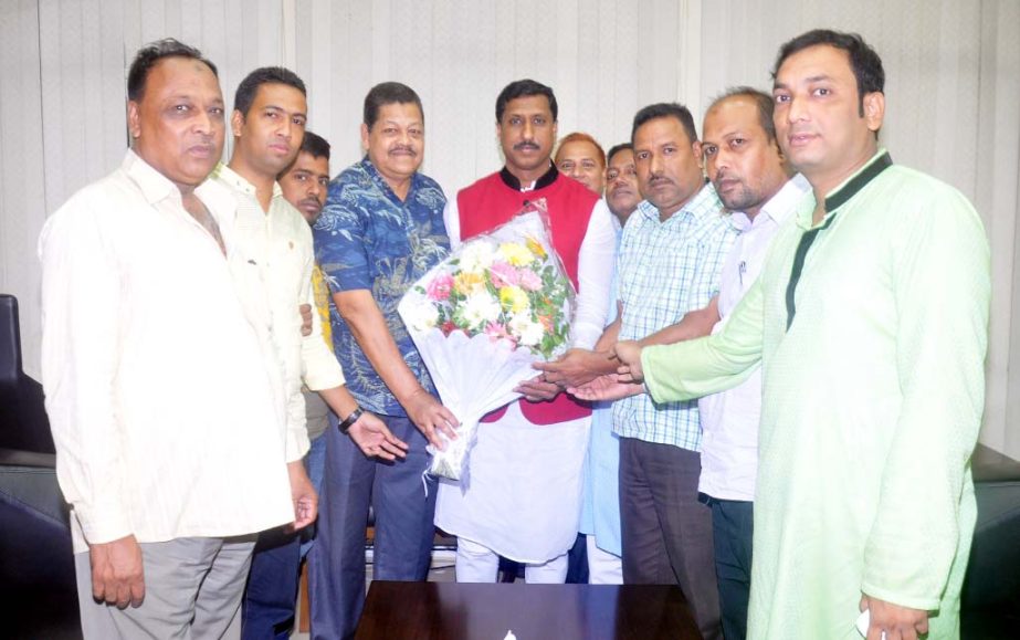 Locals at North Kattalee greeting Nisar Uddin Ahmed Monju, Ward Councillor and Panel Mayor -3 for receiving the duty of acting Mayor recently.