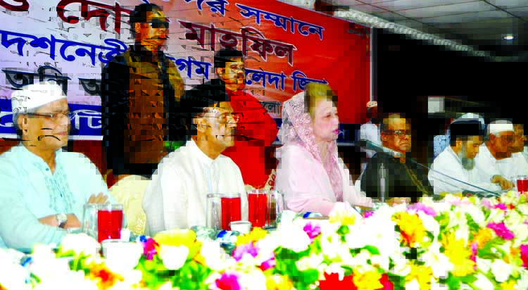 BNP Chairperson Begum Khaleda Zia speaking at an Iftar Mahfil organised by Liberal Democratic Party in the city's Ladies Club on Tuesday.