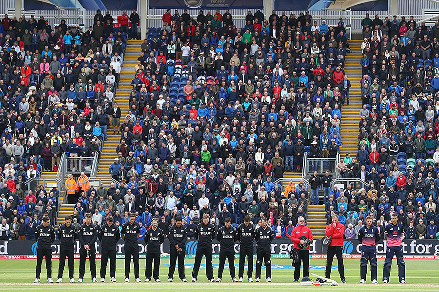 Play was halted at 11am to observe a minute's silence for the victims of the London Bridge attack during Champions Trophy 2017 match between England and New Zealand at Cardiff on Tuesday.