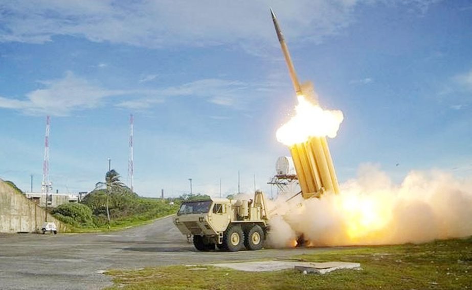 A THAAD interceptor is launched during a successful intercept test.