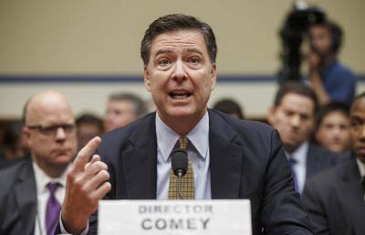 FBI Director James Comey testifies before the House Oversight Committee about Hillary Clinton's email investigation