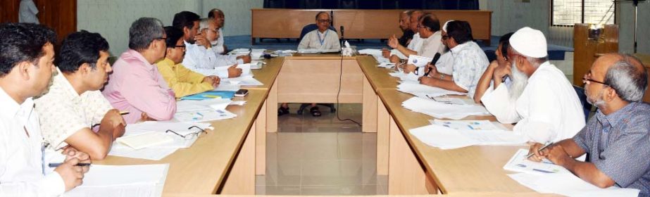 UGC Chairman Prof Abdul Mannan speaks at its 147th Full Commission meeting held on Tuesday at UGC in the capital.