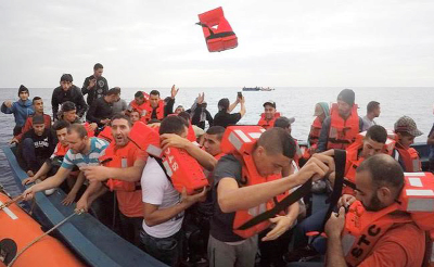 Humanitarian ships picked up about 730 migrants on Monday.