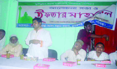 SUNDARGANJ (Gaibandha): S M Golum Kibria, UNO, Sundarganj Upazila speaking at an Iftar Mahfil organised by Muktijoddhar Santan Command , Sundarganj Upazila Unit on Saturday.