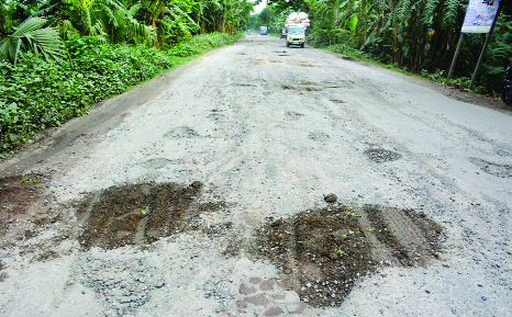 BOGRA: Dilapidated Bonani- Matidhali Road at Bashbaria needs immediate repair. This snap was taken on Thursday.