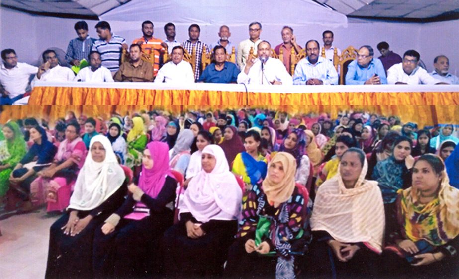 MA Latif MP addressing a women gathering at Chittagong yesterday.
