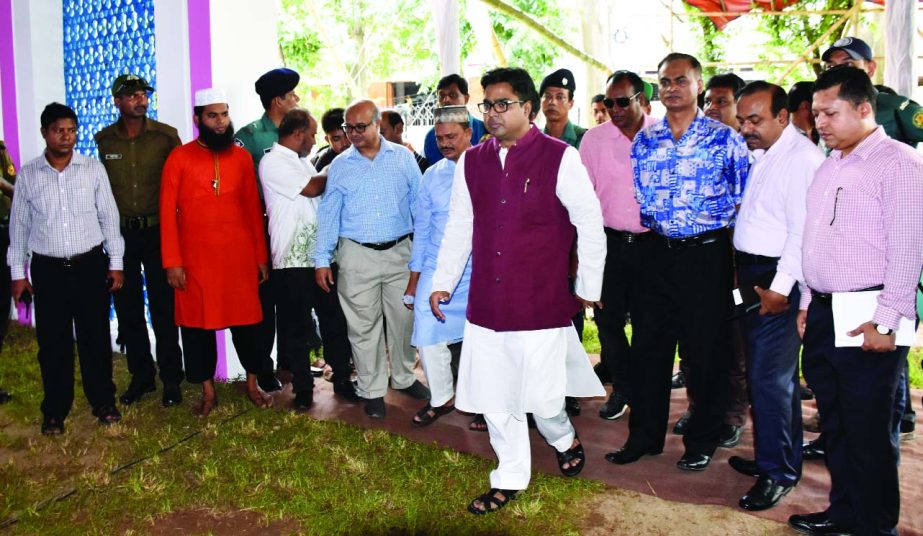 Dhaka South City Corporation Mayor Mohammad Sayeed Khokon visiting round the Jatiya Edgah maidan in the city on Saturday.