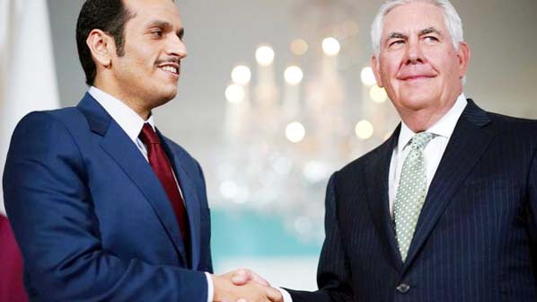 Qatar's foreign minister held talks with the US secretary of state in Washington on Tuesday