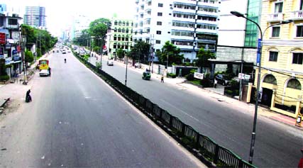 Dhaka city was traffic-free during Eid holiday. This picture was taken from city's Banglamotor area yesterday.