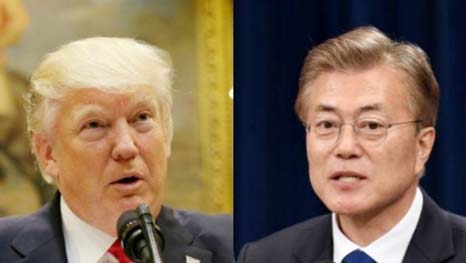 United States President Donald Trump and South Korean President Moon Jae-in.