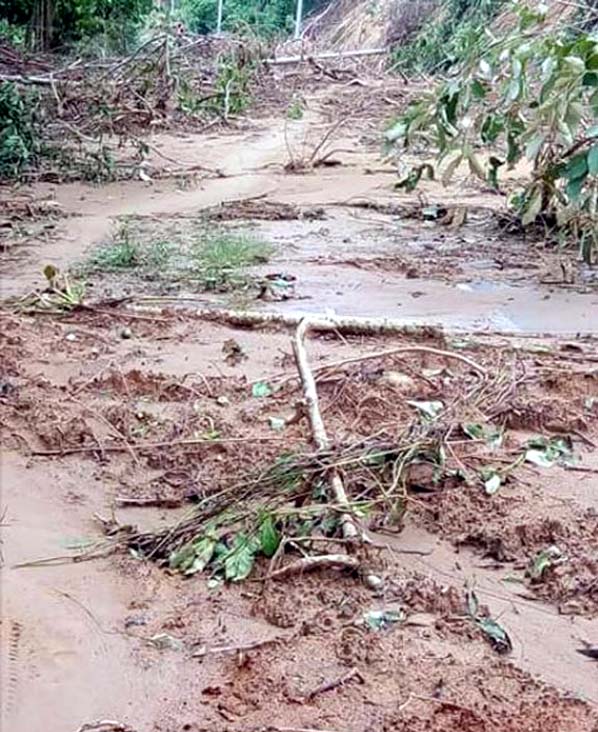 Dilapidated Rangamati -Khagrachhari Road needs immediate repair. This snap was taken recently.