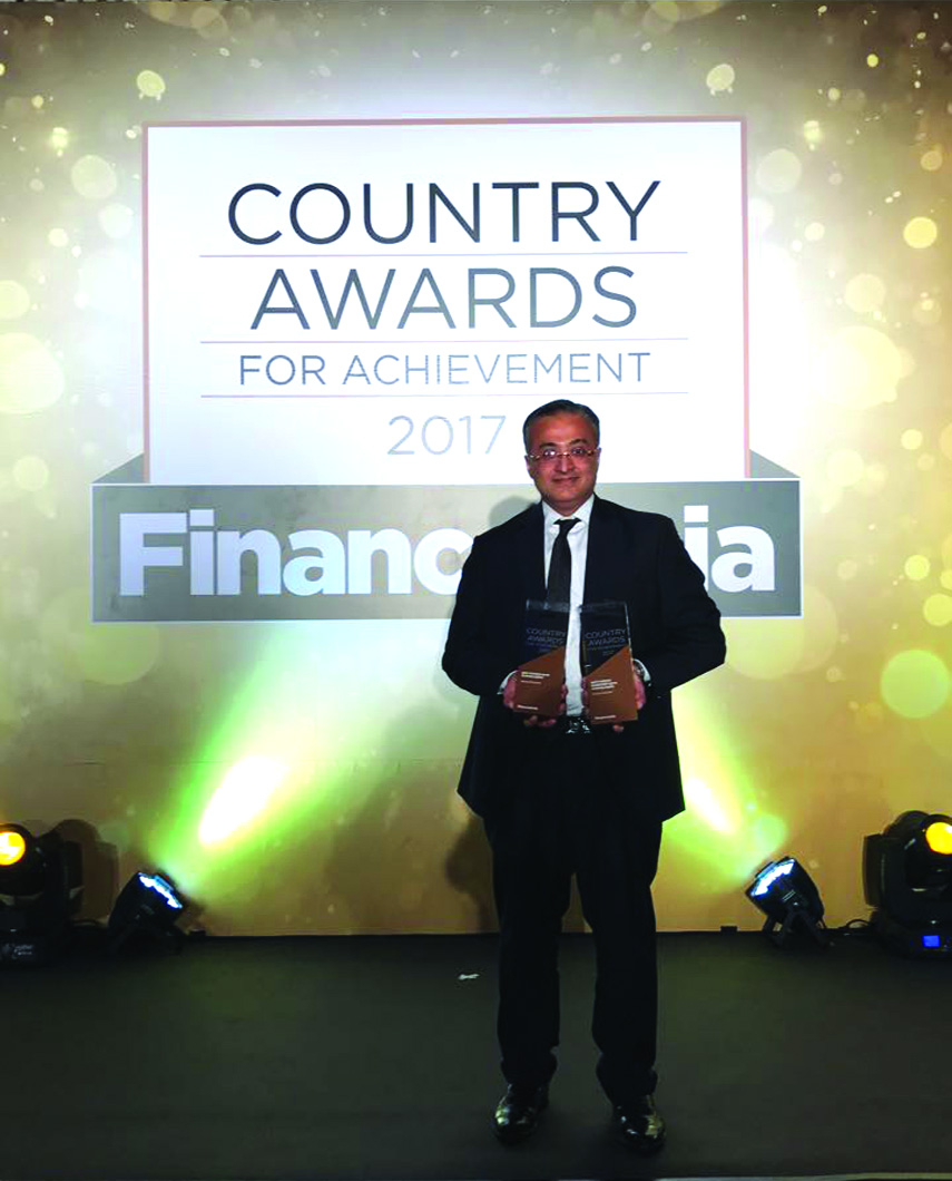 Enamul Huque, Managing Director and Head of Commercial Banking, Standard Chartered Bangladesh received the "Best Foreign Bank in Bangladesh" and "Best Foreign Investment Bank in Bangladesh" awards at the FinanceAsia 2017 Awards recently.