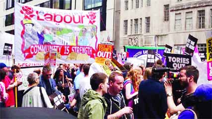 Protesters voiced anger over austerity and the recent Grenfell Tower disaster Internet photo