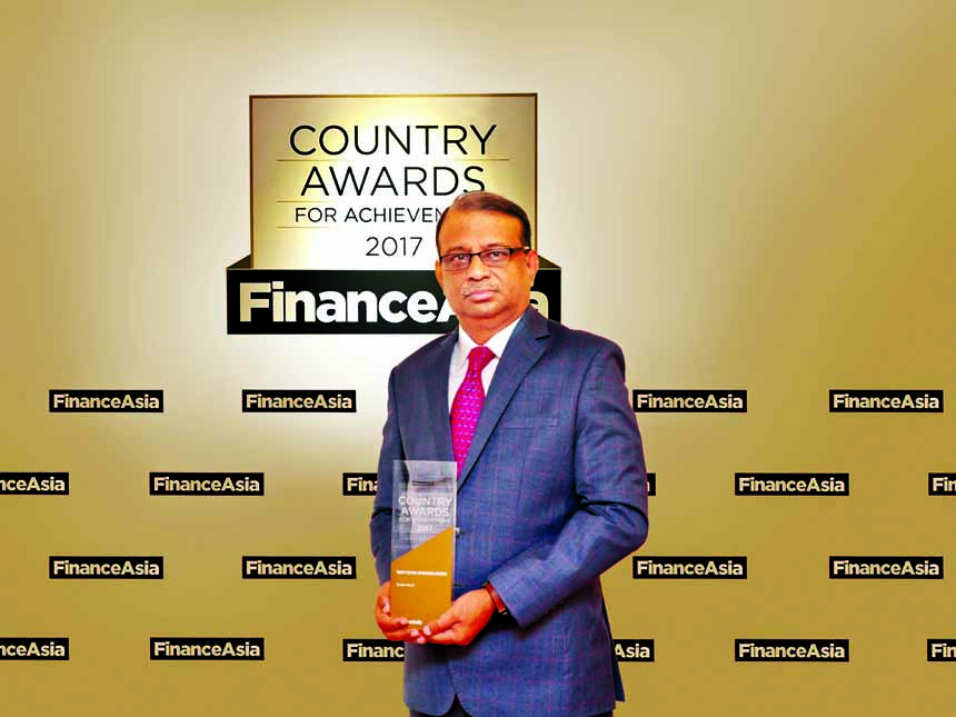 Ali Reza Iftekhar, Managing Director and CEO of Eastern Bank Limited, received the 'Best Bank in Bangladesh' award at the Finance Asia Country Awards for Achievement 2017, held in Hong Kong on June 29, 2017.