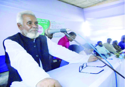 SUNDARGANJ(Gaibandha): Golam Mostafa Ahmed speaking as Chief Guest at the stipend distribution programme among the poor students recently.