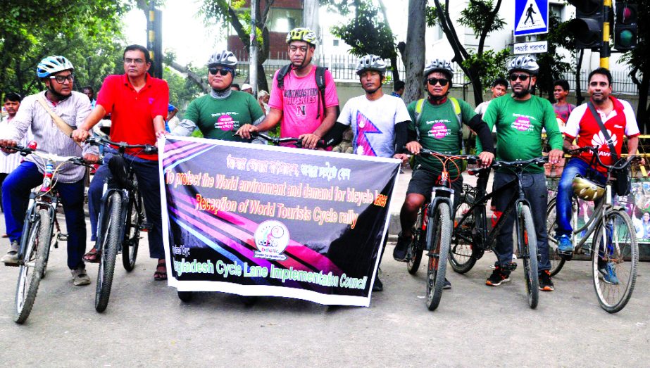 Bangladesh Cycle Lane Implementation Council brought out a rally in the city on Friday demanding separate cycle lane.