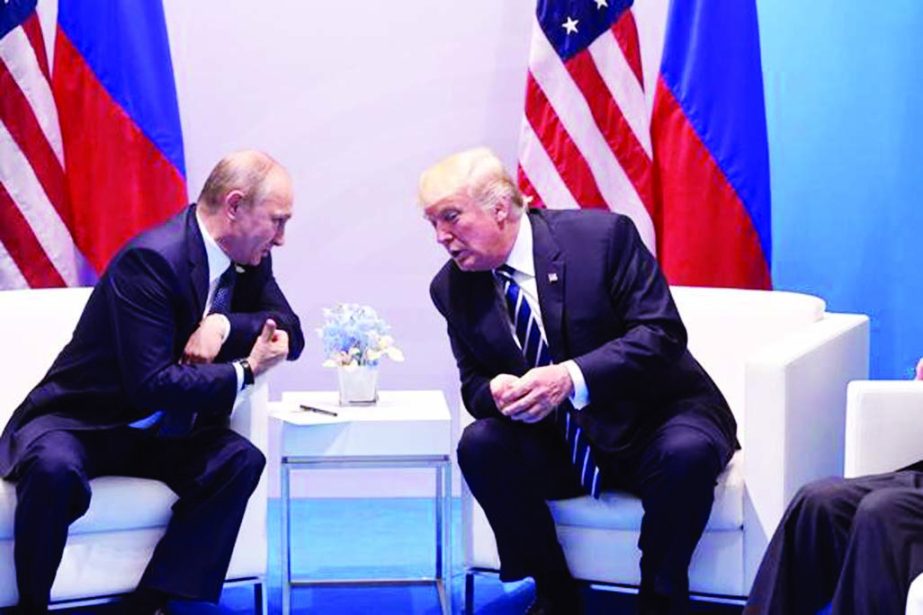 U.S. President Donald Trump and Russian's President Vladimir Putin hold a meeting on the sidelines of the G-20 Summit in Hamburg, Germany Internet photo