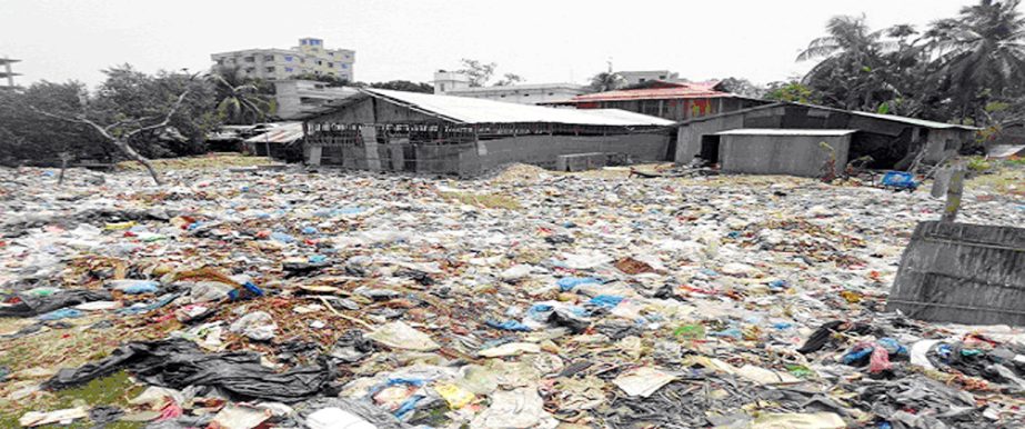 Land grabbers occupying Bashkhali River. This snap was taken on Friday.