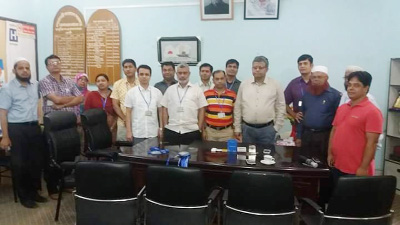 FENI: Dr Hasan Shahriar Kabir, Civil Surgeon, Feni posed for a photo session after distributing ID cards among the doctors and staff of Feni Sadar Hospital recently.