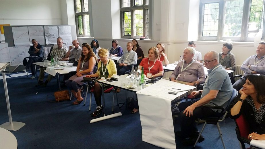 Participants of EAUC Driving Sustainability Leadership Programme at Westminster College, Cambridge, UK are seen at a lecture session of the event held from 3-6 this month in UK.