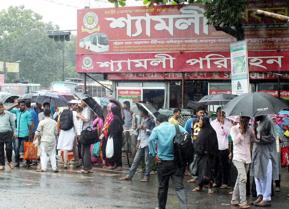 City dwellers are waiting for local transport for a long time as transport shortages due to special police drive against transport vehicles plying without fitness is being continued. This snap was taken on Wednesday.