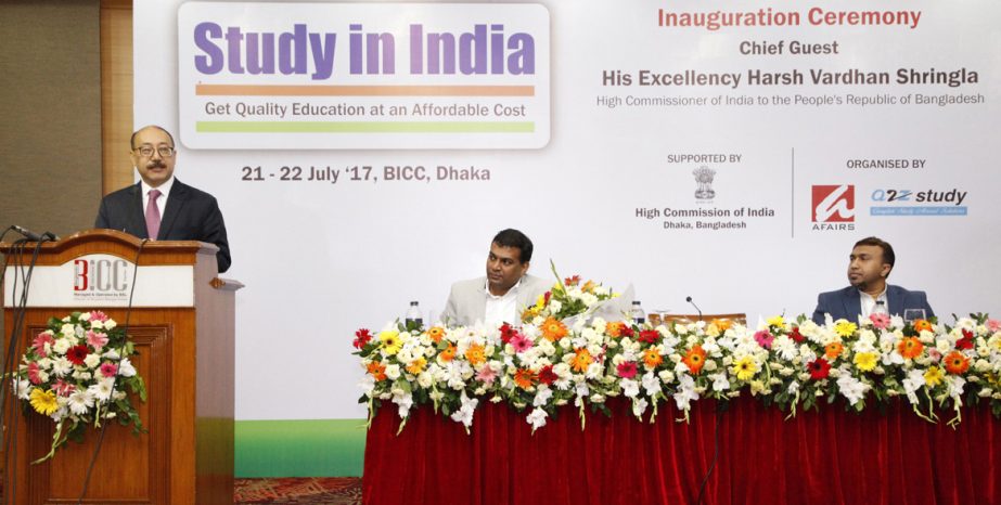 High Commissioner of India to Bangladesh Harsh Vardhan Shringla speaks at a two-day Counseling Meet namely 'Study in India' organized by prominent Indian universities, colleges and boarding schools concluded in the capital on Saturday.
