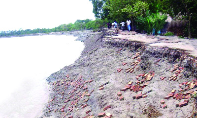 KHULNA: Kapotakkho River erosion has taken a serious turn at Dacope Upazila which creating immense suffering to the local people. This snap was taken yesterday.