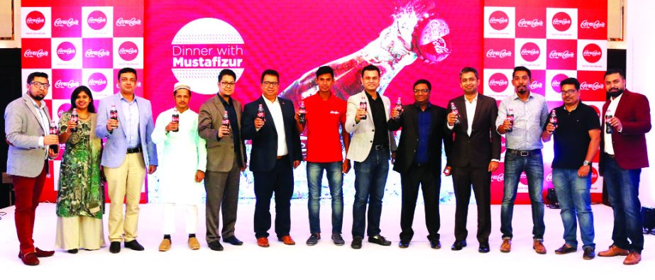 Bangladeshi cricket sensation Mustafizur Rahman took part at a gala dinner with the Coca-Cola Bangladesh Bhasha Dibosh campaign and Radio Foorti Bashai Iftar Contest winner at a hotel in the city on Saturday. Shadab Khan, Managing Director of the company