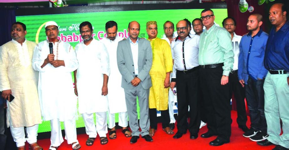 Shahjahan Siraj Jewel, Managing Director of Prossimo Developments Ltd, laying the foundation stone of Dulari Hossain Nababpur Complex at Fazlul Karim Community Center in the city on Wednesday. Local elites were also present.