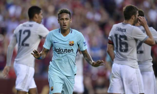 Barcelona's Neymar celebrates after scoring a goal during their International Champions Cup (ICC) friendly.