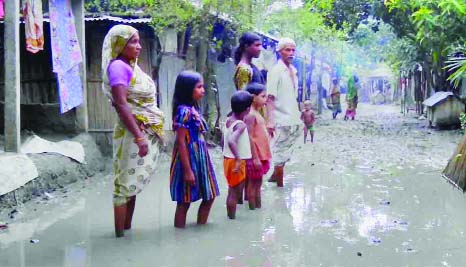 NATORE: The road between Guchchhagram at Bashila Village in Naldanga Upazila needs immediate carpeting as the road became useless after slight rainfall. This picture was taken yesterday.