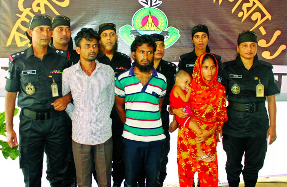 RAB-11 recovered five years old child Nayan who was kidnapped from Muradnagar in Comilla and nabbed three kidnappers from Bhulta-Murapara in Narayanganj on Friday.