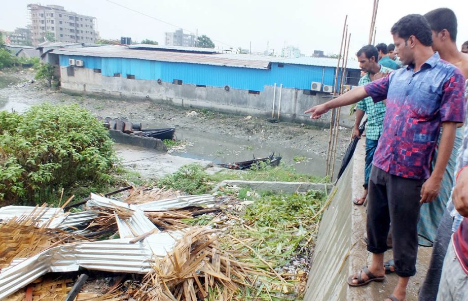 Tornado vandalised houses at Fishery Ghat area on Friday.