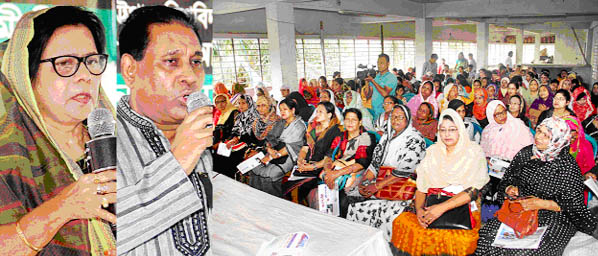 Teachers of Chittagong University of Engineering and Technology (CUET) seen placing floral wreaths at the portrait of Bangandhu in CUET campus on Tuesday.