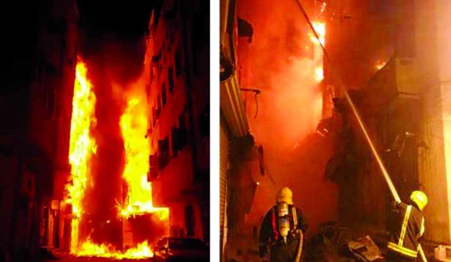 A devastating of the fire buildings in Jeddah late on Tuesday night.