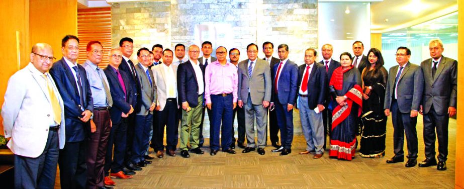 Bashundhara Group Chairman Ahmed Akbar Sobhan and Bank Asia Chairman, A Rouf Chowdhury, poses after visit the Petrochemical Complex Plant (Unit-1) by Bashundhara Oil and Gas Company Ltd. to be located at Shitakunda in Chittagong recently. Rumee A. Hossain