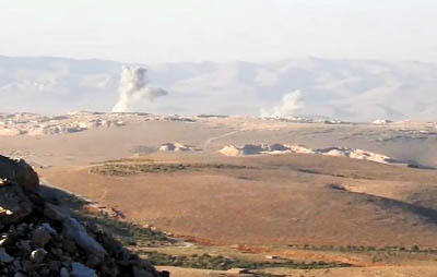 Smoke billows in Lebanon's Jurud Arsal, a mountainous region bordering with Syria