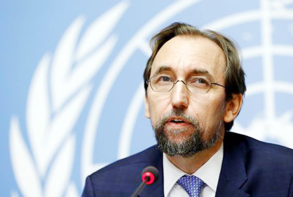 Zeid Ra'ad Al Hussein, UN. High Commissioner for Human Rights attends a news conference on Venezuela at the United Nations Office in Geneva, Switzerland on Tuesday.