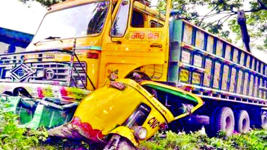 At least three people were killed and eight others injured in a road accident at Dholagacha on Dinajpur-Rangpur Highway in Syedpur Upazila on Monday.