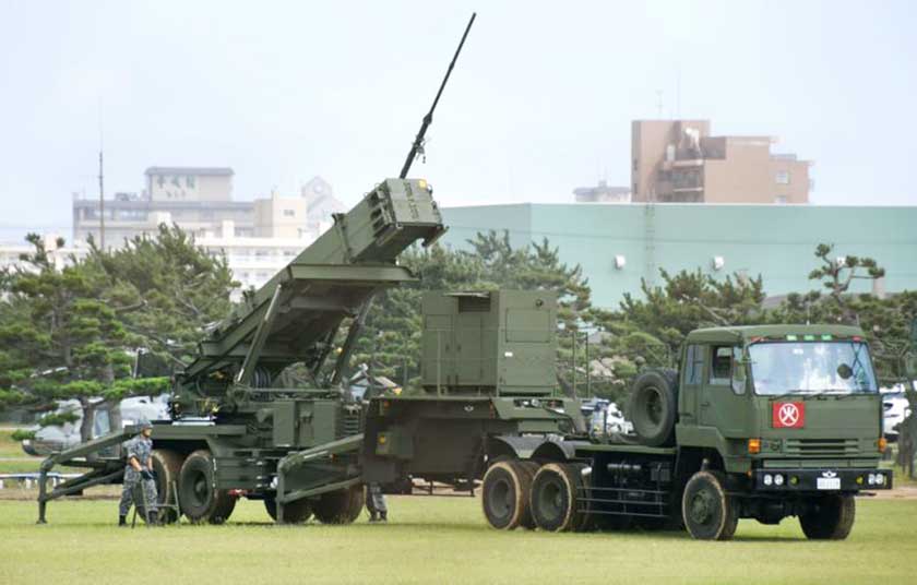 Patriot Advanced Capability-3 interceptor missile system (PAC3) is deployed at the Hakodate base of Japan's Self-Defense Forces on Tuesday in Hakodate.