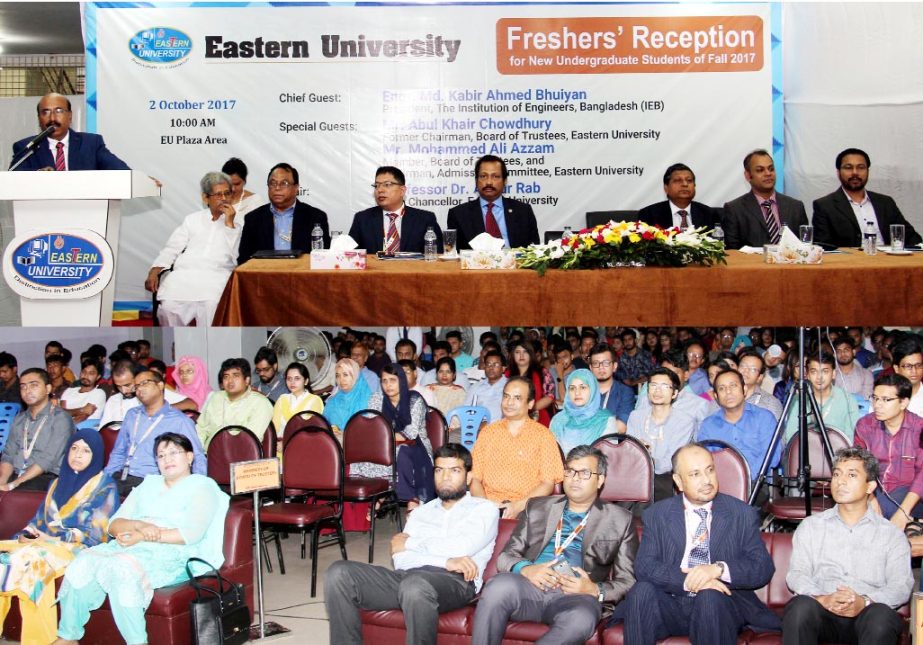 A view of the orientation ceremony for the students of undergraduate and graduate programs of fall semester of Eastern University held on Monday.