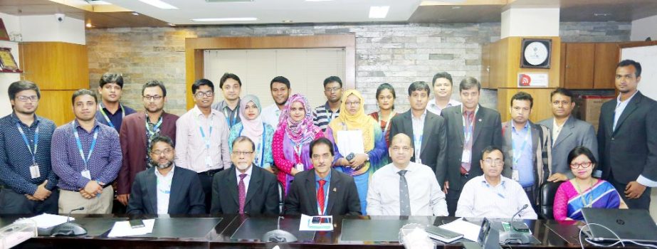 A delegation headed by Prof Dr Yousuf M Islam, Pro Vice Chancellor of Daffodil International University poses for a photograph with Prof Dr Yousuf M Islam, Vice Chancellor of the University before their departure on Tuesday.