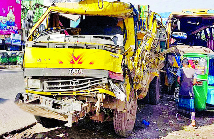 Four people were killed and eight others injured in a road accident at Machihata on Dhaka-Sylhet highway in Sarail upazila on Sunday morning.