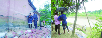 CHARGHAT(Rajshahi): Baral River erosion has taken a serious turn at Charghat Upazila. This snap was taken yesterday.